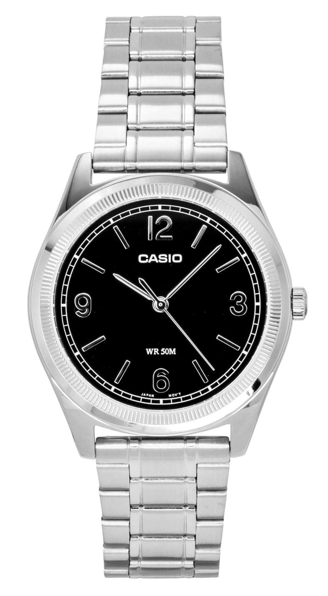 Casio Standard Analog Stainless Steel Black Dial Quartz MTP-B210D-1AV Men's Watch