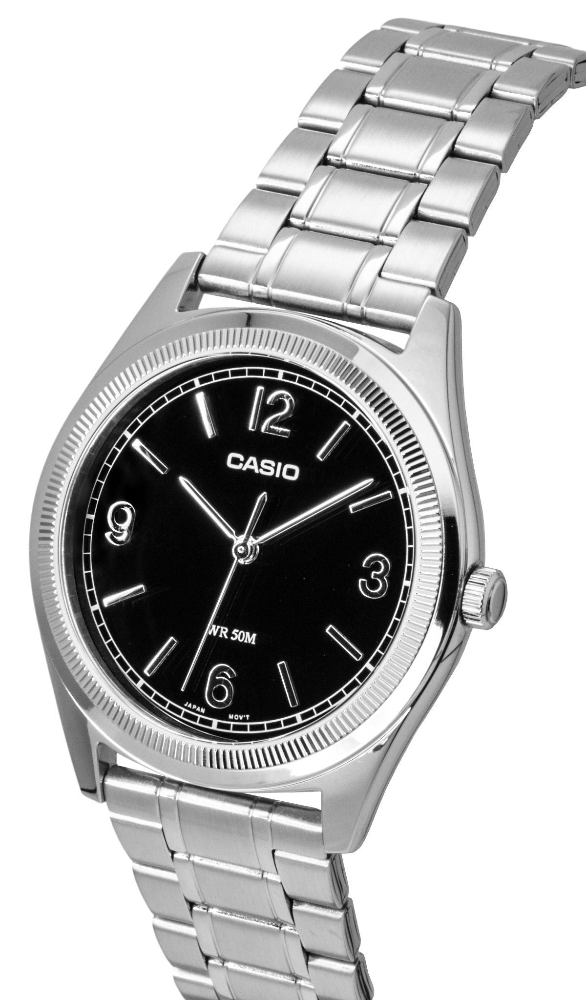 Casio Standard Analog Stainless Steel Black Dial Quartz MTP-B210D-1AV Men's Watch
