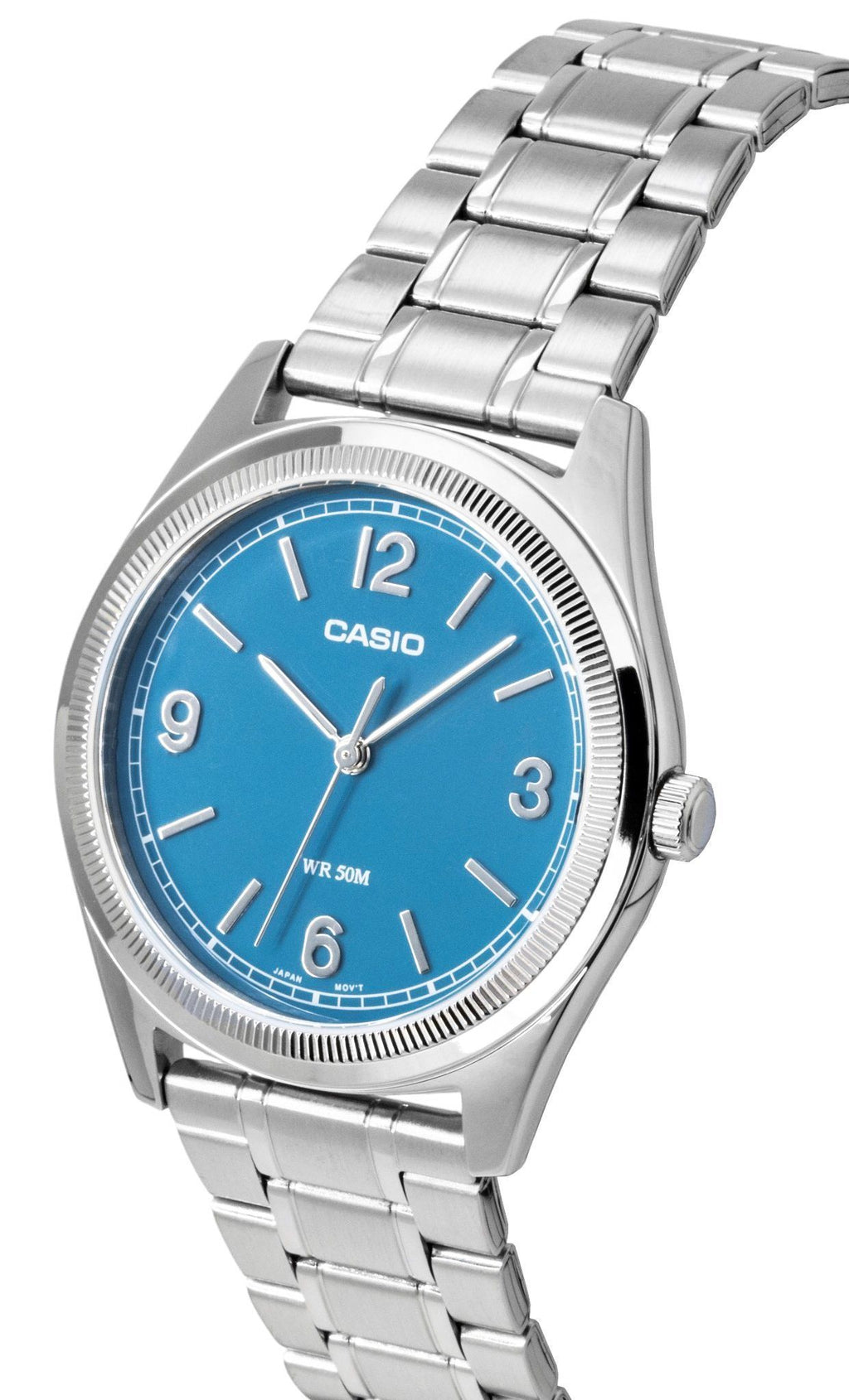 Casio Standard Analog Stainless Steel Teal Blue Dial Quartz MTP-B210D-2A1V Men's Watch