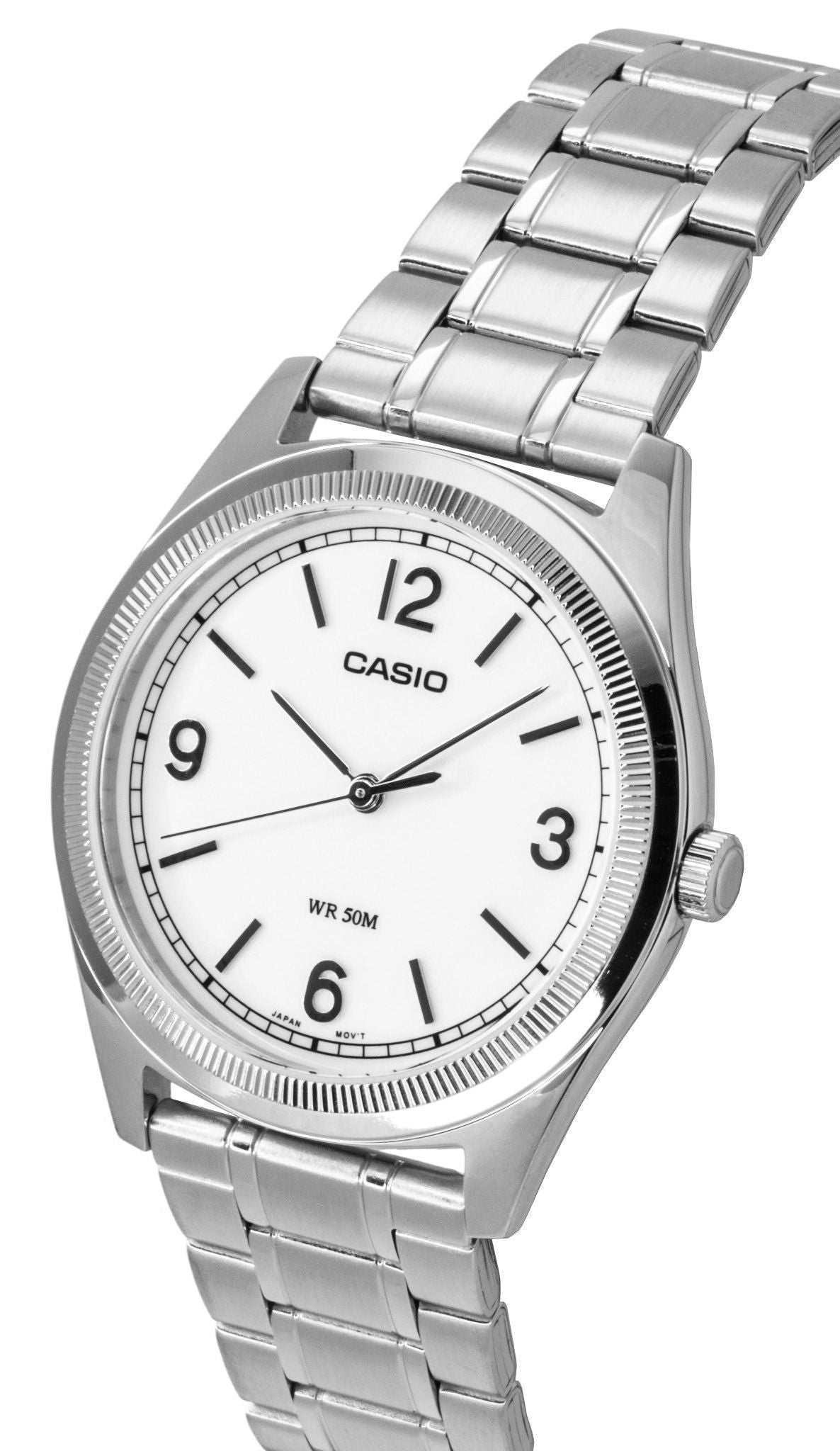 Casio Standard Analog Stainless Steel White Dial Quartz MTP-B210D-7AV Men's Watch