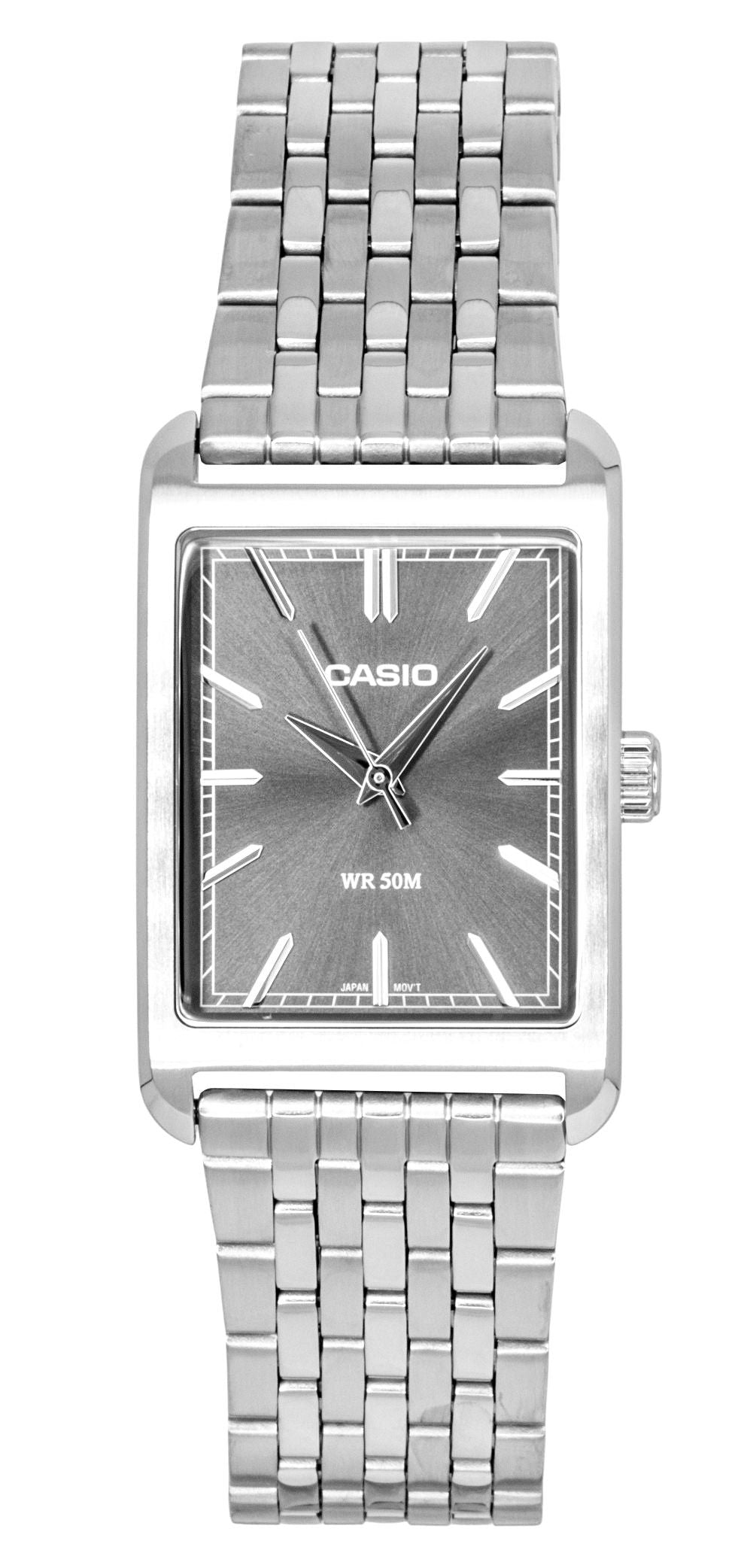 Casio Analog Stainless Steel Grey Dial Quartz MTP-B215D-8AV Men's Watch