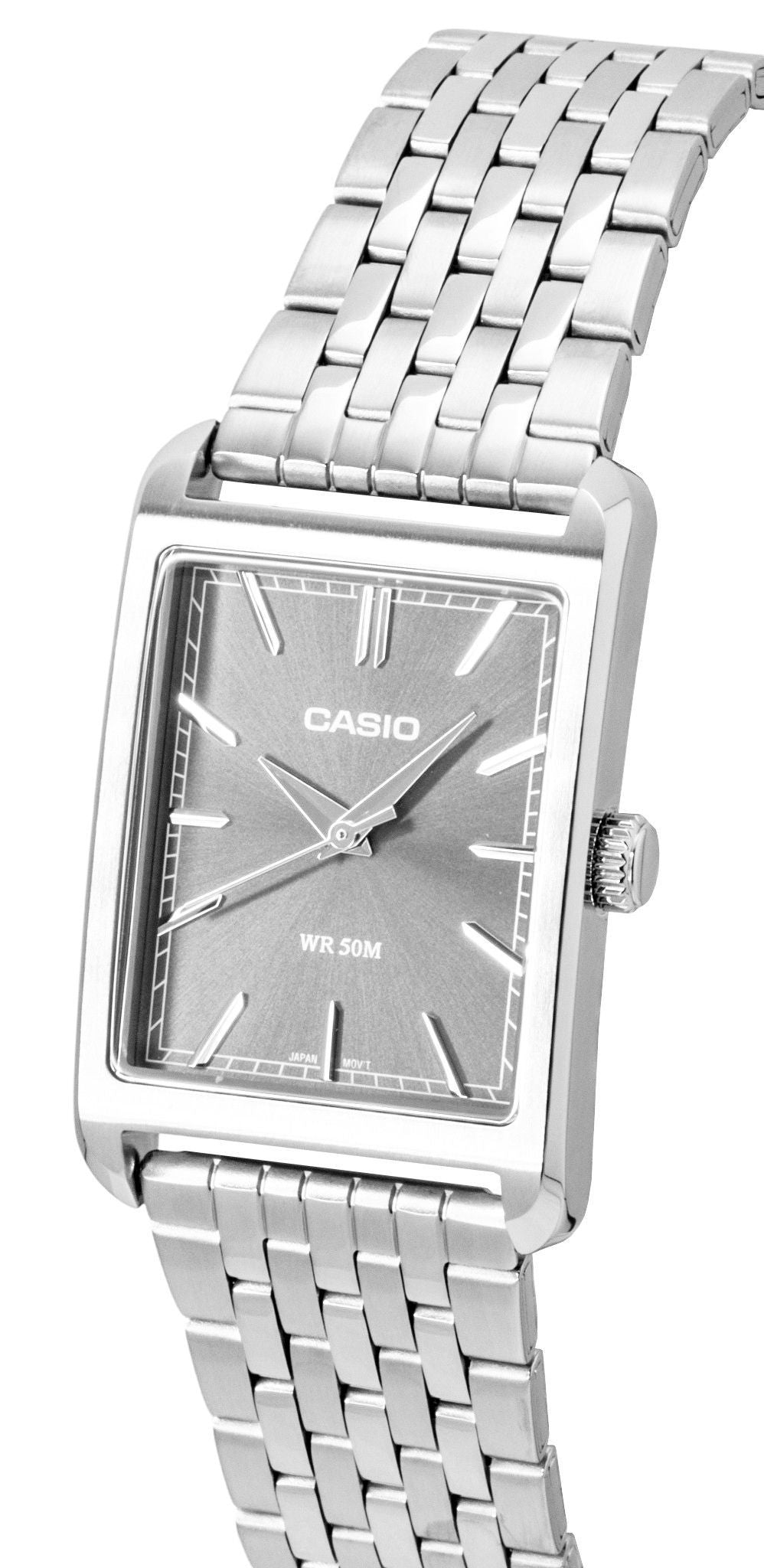 Casio Analog Stainless Steel Grey Dial Quartz MTP-B215D-8AV Men's Watch
