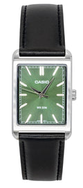 Casio Analog Leather Strap Green Dial Quartz MTP-B215L-3AV Men's Watch
