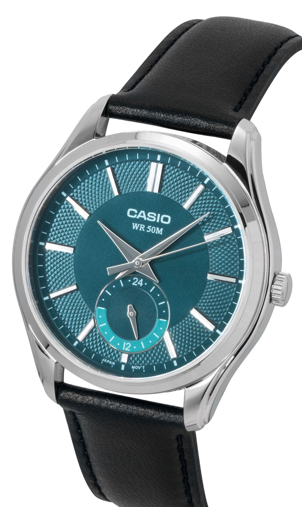 Casio Analog Leather Strap Green Dial Quartz MTP-B315L-3AV Men's Watch
