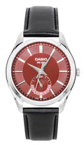 Casio Analog Leather Strap Red Dial Quartz MTP-B315L-4AV Men's Watch