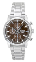 Casio Chronograph Analog Stainless Steel Brown Dial Quartz MTP-E510D-5AV Men's Watch