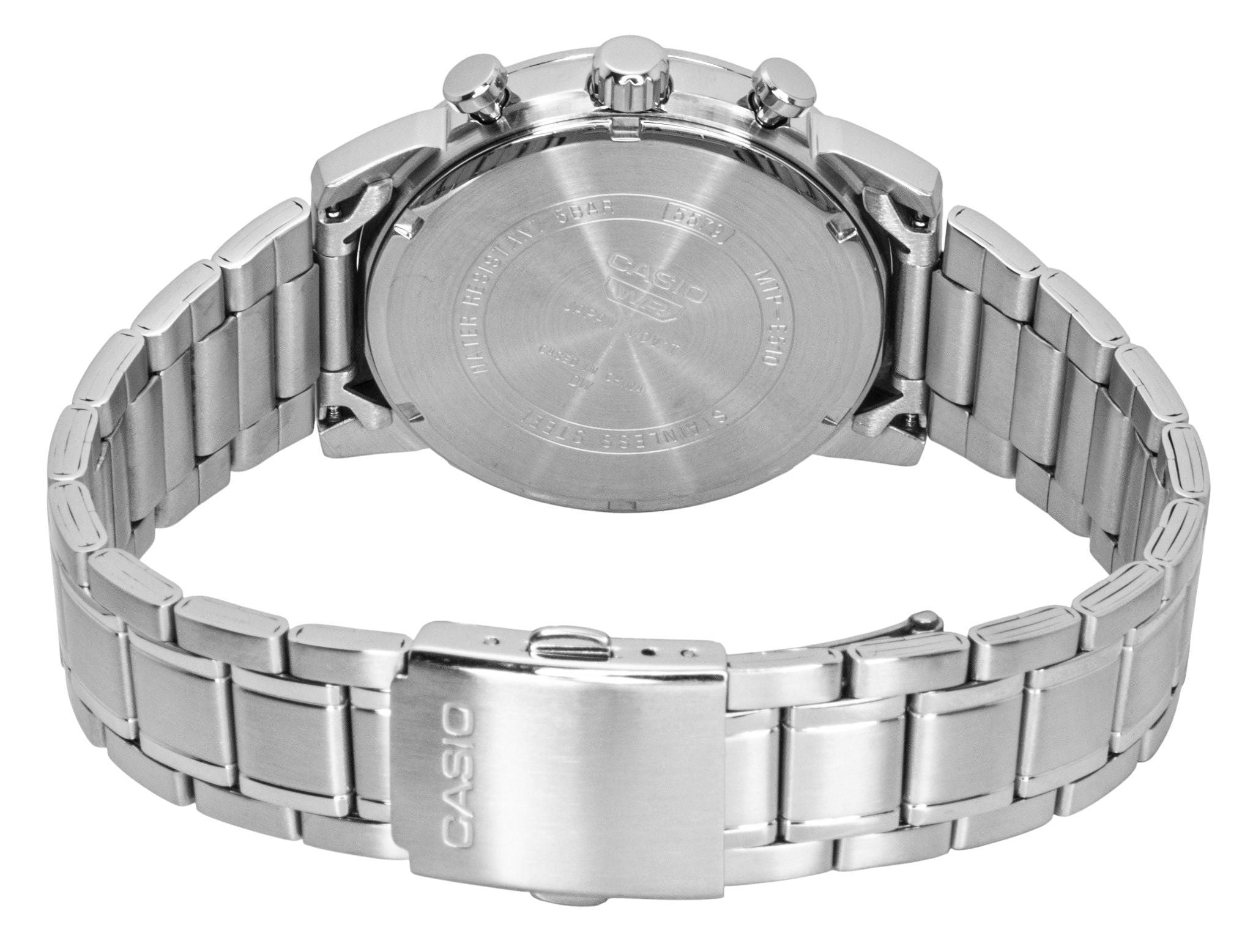 Casio Chronograph Analog Stainless Steel Brown Dial Quartz MTP-E510D-5AV Men's Watch