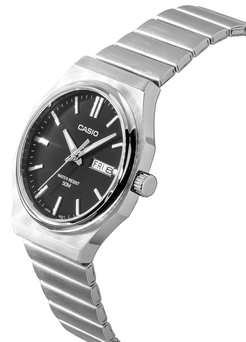 Casio Standard Analog Stainless Steel Black Dial Quartz MTP-E735D-1AV Men's Watch