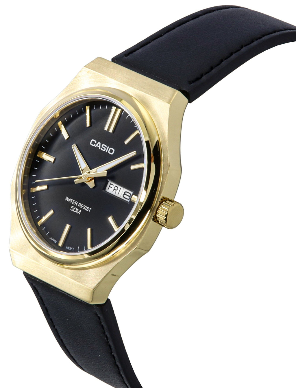 Casio Standard Analog Leather Strap Black Dial Quartz MTP-E735GL-1AV Men's Watch