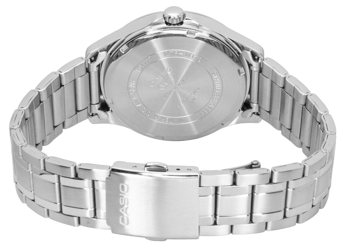 Casio Standard Analog Moon Phase Stainless Steel Black Dial Quartz MTP-M110D-1AV Men's Watch