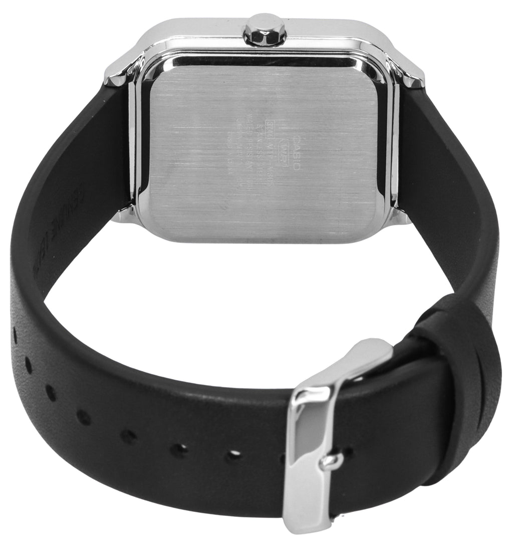 Casio Standard Analog Moon Phase Leather Strap White Dial Quartz MTP-M305L-7A Men's Watch