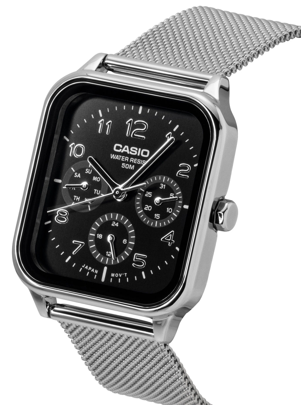 Casio Standard Analog Stainless Steel Black Dial Quartz MTP-M306M-1AV Men's Watch