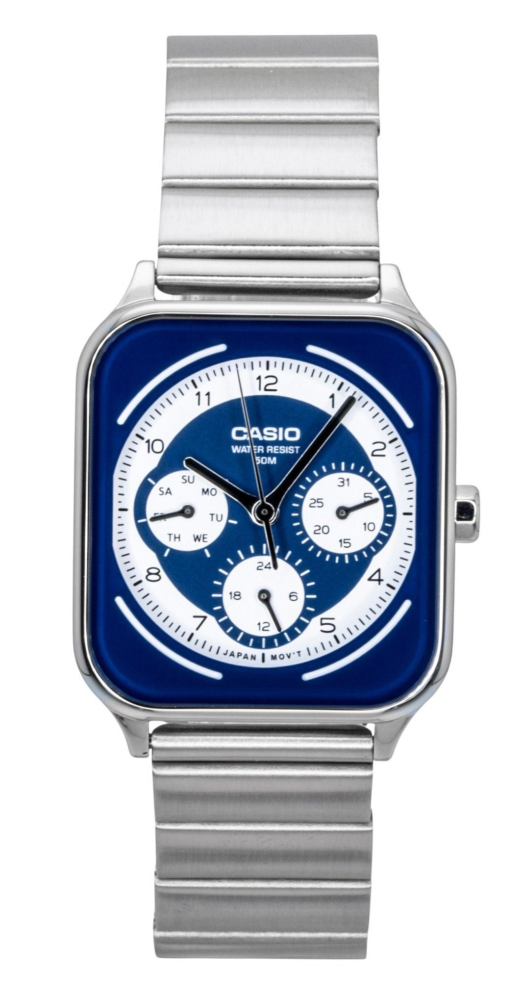 Casio Standard Analog Stainless Steel Blue And White Dial Quartz MTP-M307D-2BV Men's Watch