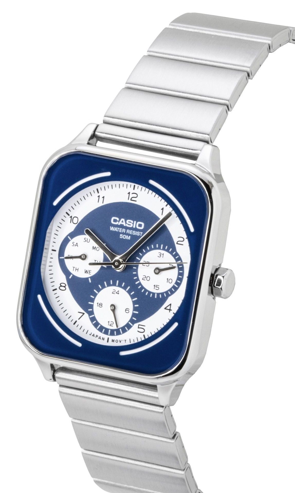 Casio Standard Analog Stainless Steel Blue And White Dial Quartz MTP-M307D-2BV Men's Watch