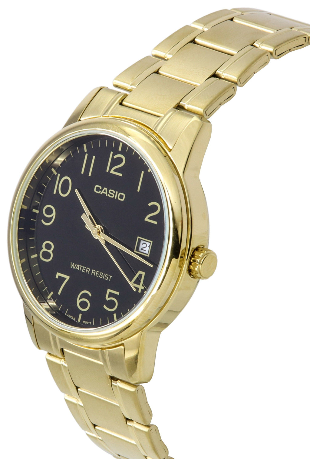 Casio Analog Gold Tone Stainless Steel Black Dial Quartz MTP-V002G-1B Men's Watch