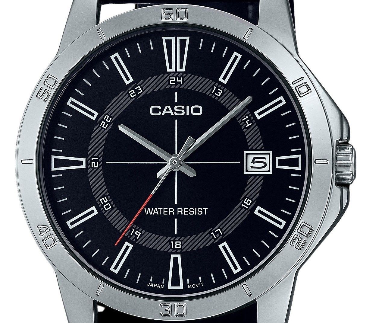 Casio Standard Analog Leather Strap Black Dial Quartz MTP-V004L-1C Men's Watch