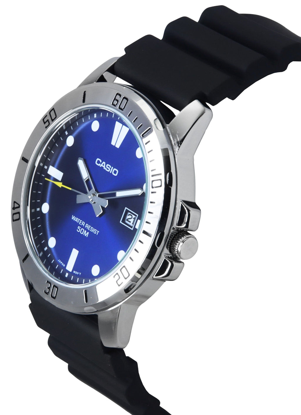 Casio Standard Analog Resin Strap Blue Dial Quartz MTP-VD01-2E Men's Watch