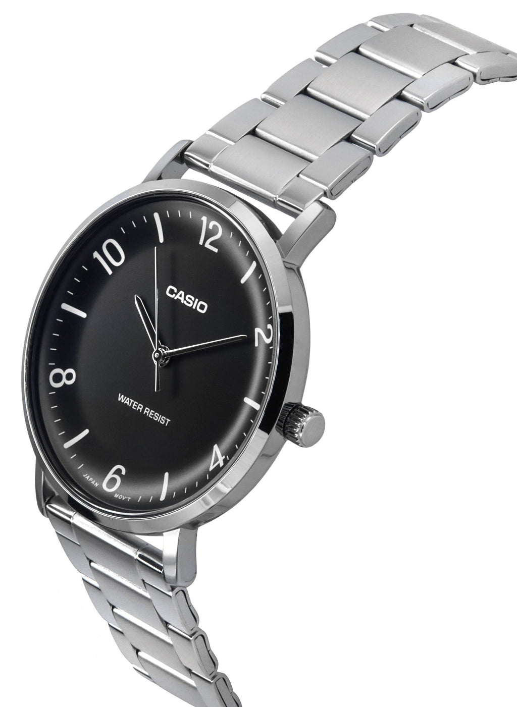 Casio Standard Analog Stainless Steel Black Dial Quartz MTP-VT03D-1B Men's Watch