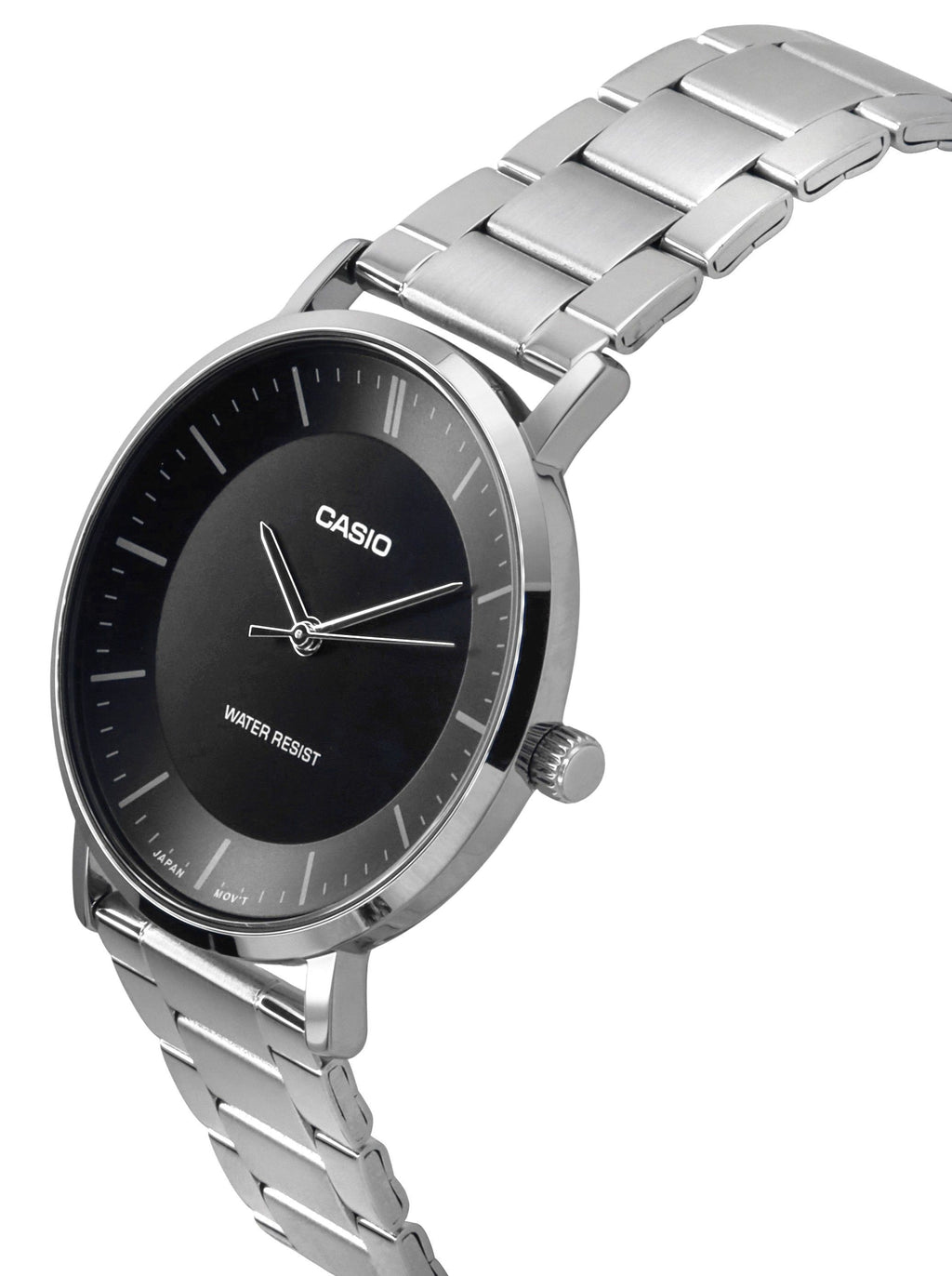 Casio Standard Analog Stainless Steel Black Dial Quartz MTP-VT04D-1E Men's Watch
