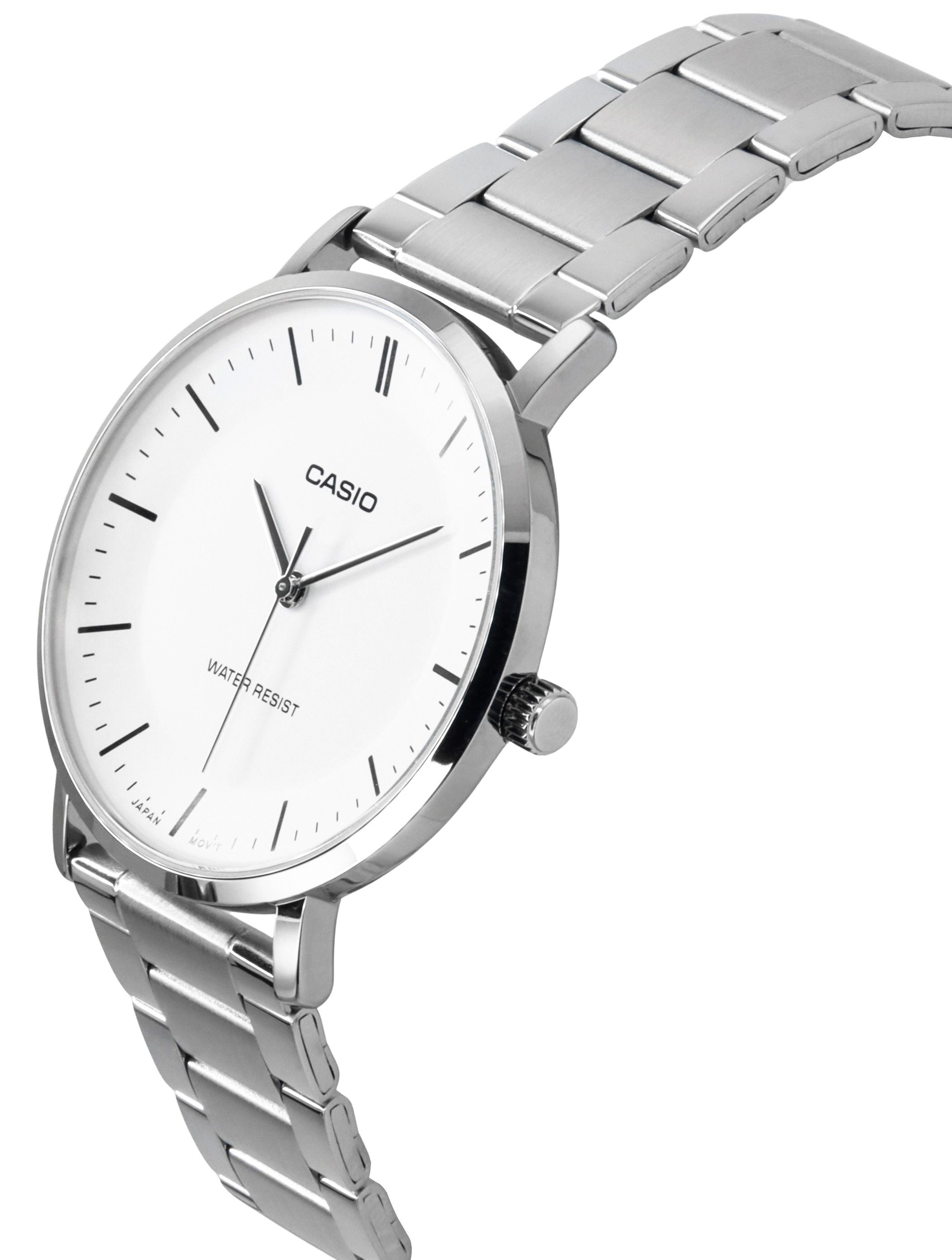 Casio Standard Analog Stainless Steel White Dial Quartz MTP-VT04D-7E Men's Watch