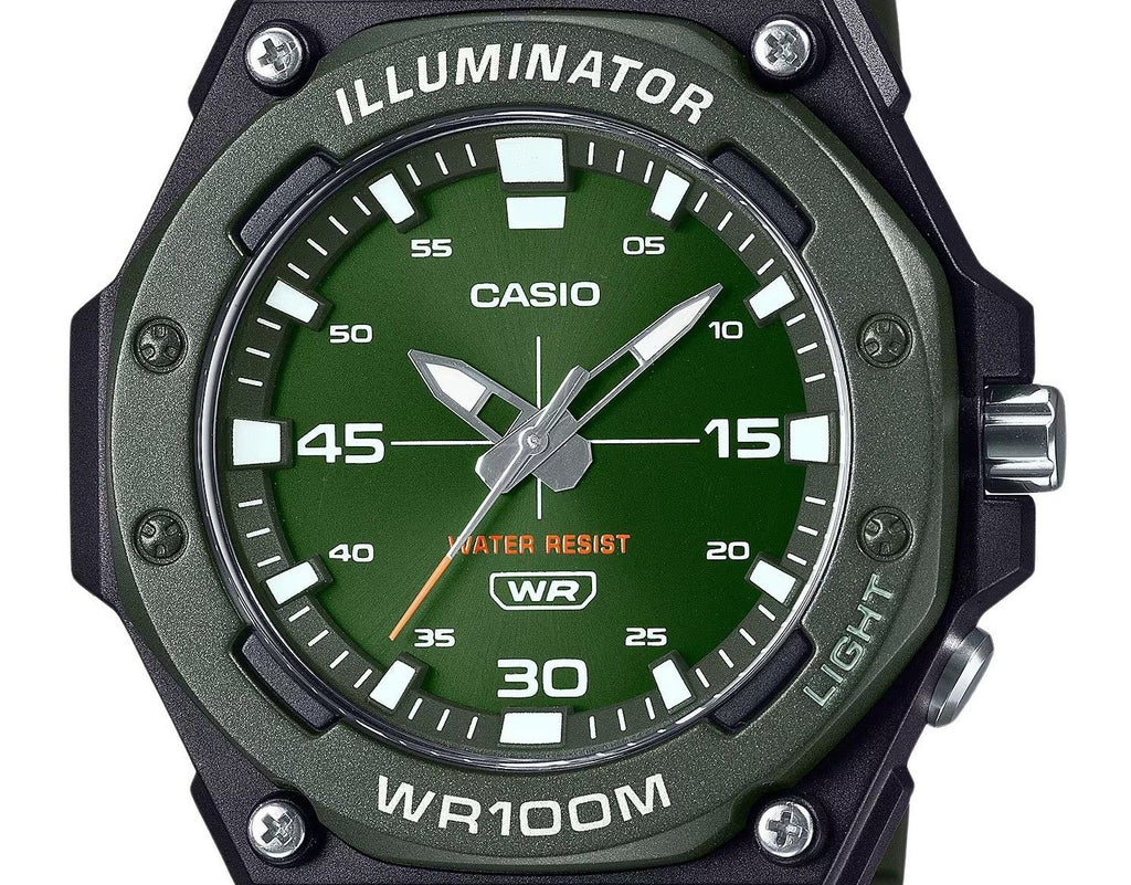 Casio Standard Analog Resin Strap Green Dial Quartz MW-620H-3AV 100M Men's Watch