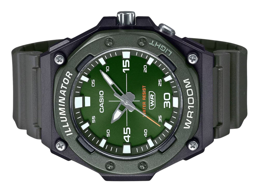 Casio Standard Analog Resin Strap Green Dial Quartz MW-620H-3AV 100M Men's Watch