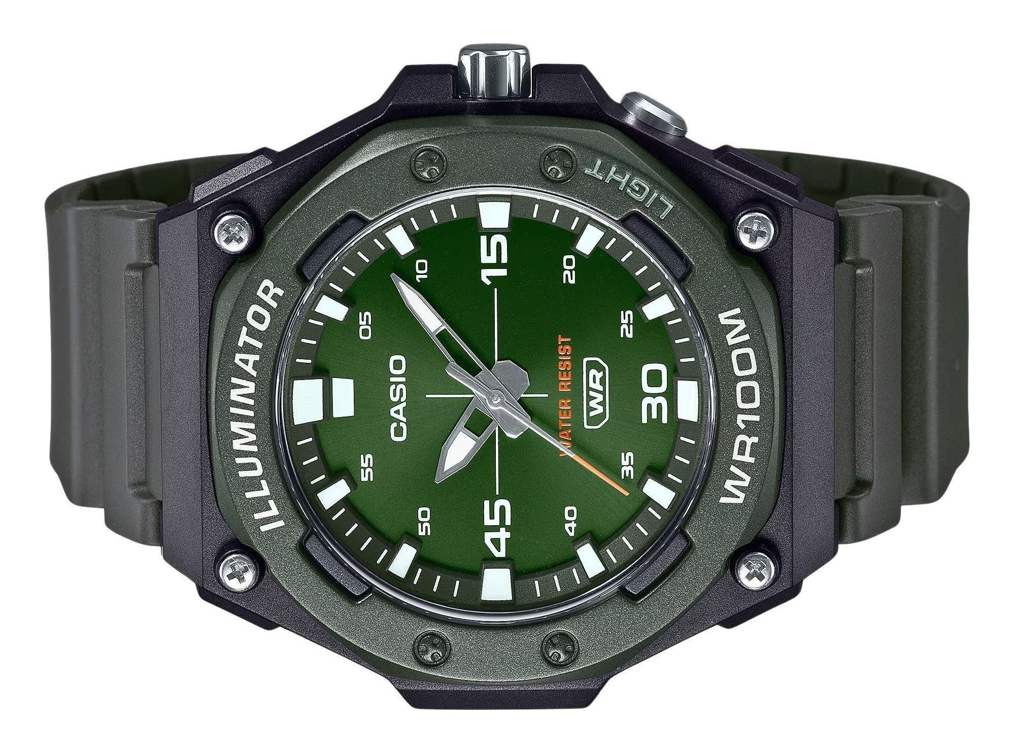 Casio Standard Analog Resin Strap Green Dial Quartz MW-620H-3AV 100M Men's Watch