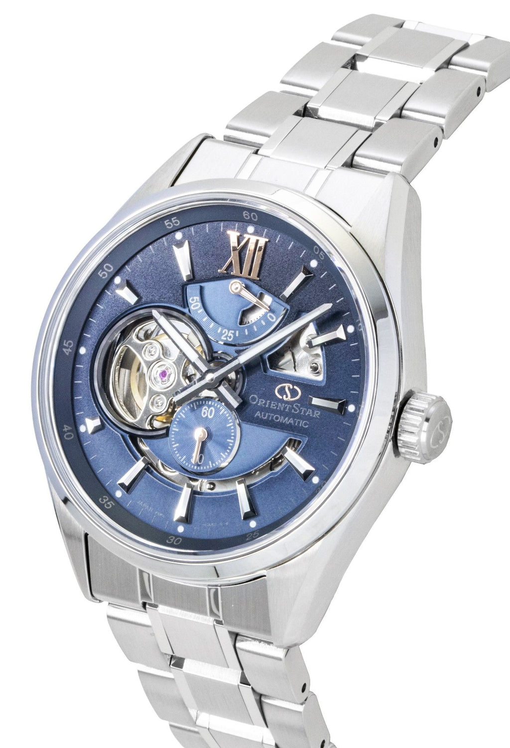 Orient Star Keshiki Limited Edition Stainless Steel Open Heart Blue Grey Dial Automatic RE-AV0132L 100M Men's Watch