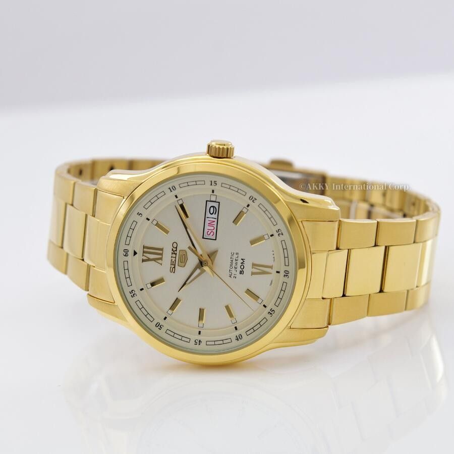 Seiko 5 Automatic Gold Tone Dial SNKP20 SNKP20K1 SNKP20K Men's Watch