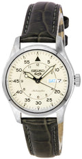 Seiko 5 Sports Champagne Flieger Suit Style Leather Strap Automatic SRPJ87K1 100M Men's Watch