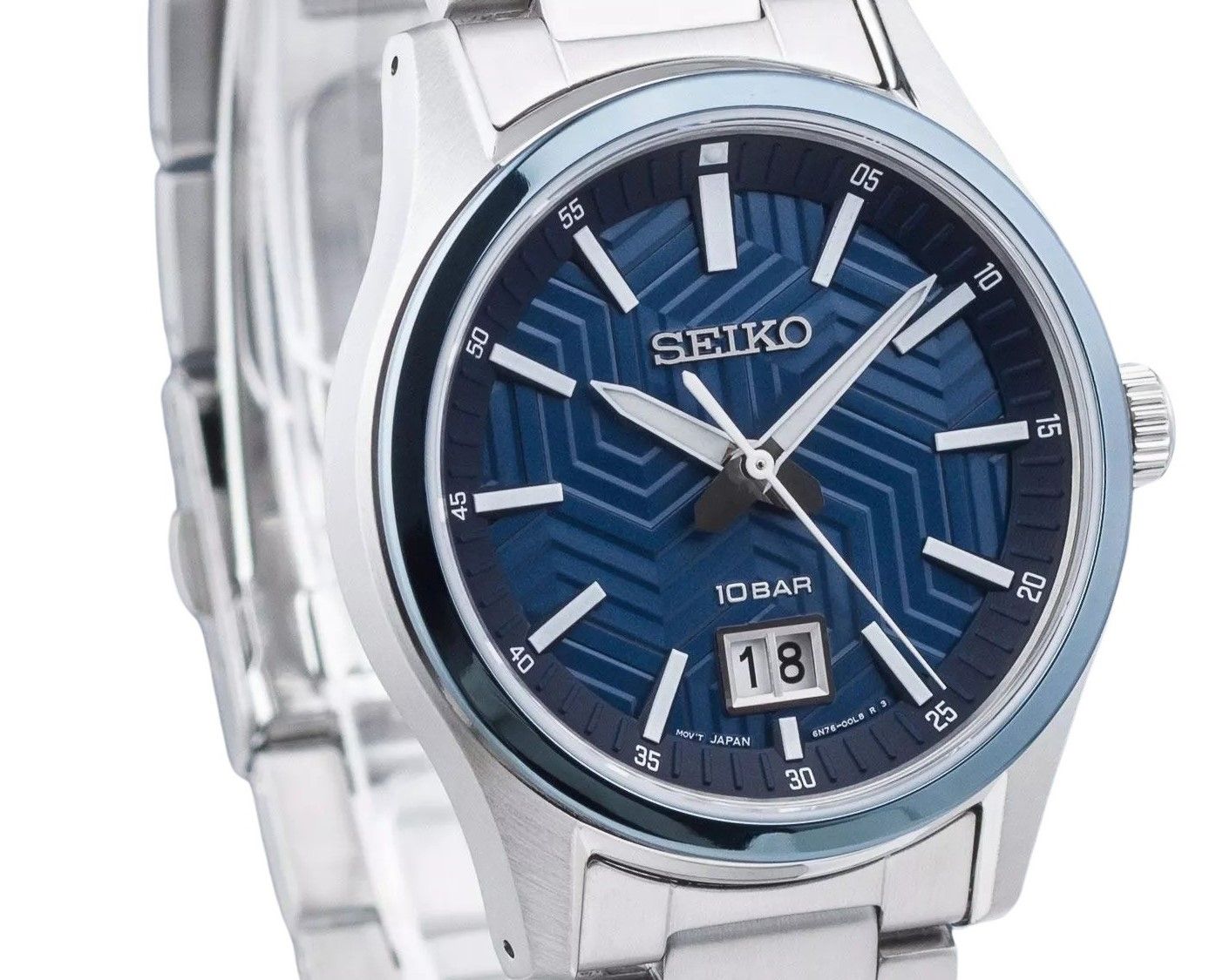 Seiko Sports Stainless Steel Blue Dial Quartz SUR559P1 100M Men's Watch