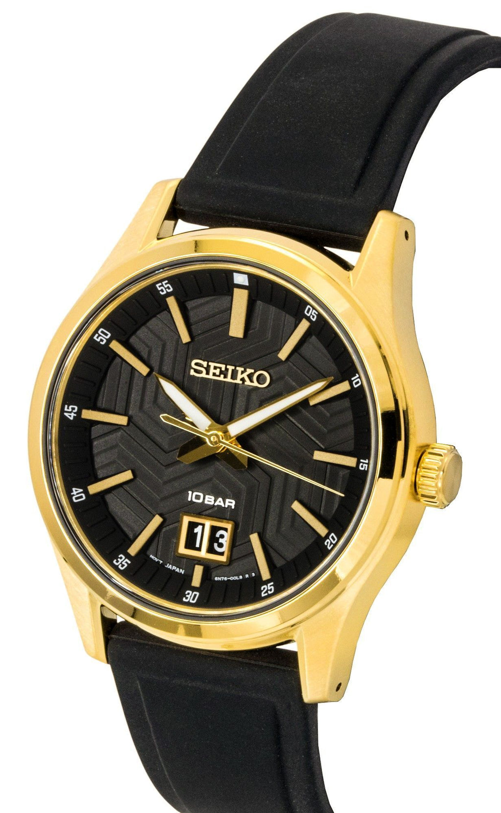 Seiko Conceptual Silicone Strap Black Dial Quartz SUR560P1 100M Men's Watch