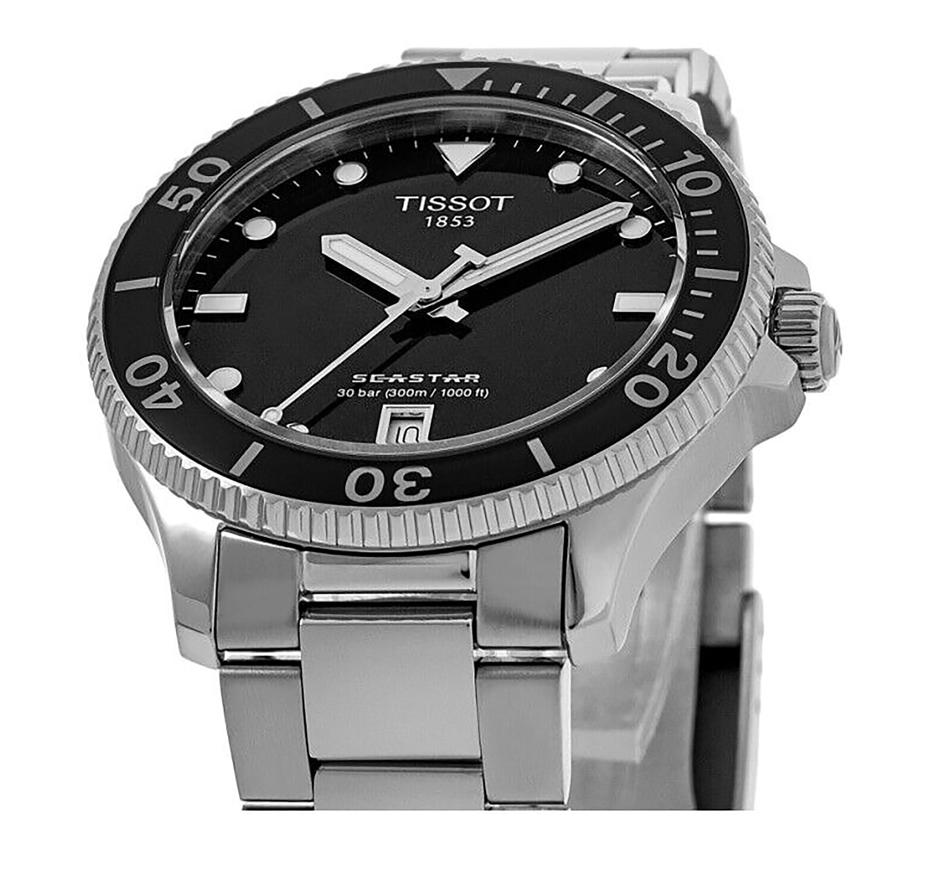 Tissot T-Sport Seastar 1000 Stainless Steel Black Dial Quartz Diver's T120.210.11.051.00 300M Unisex Watch