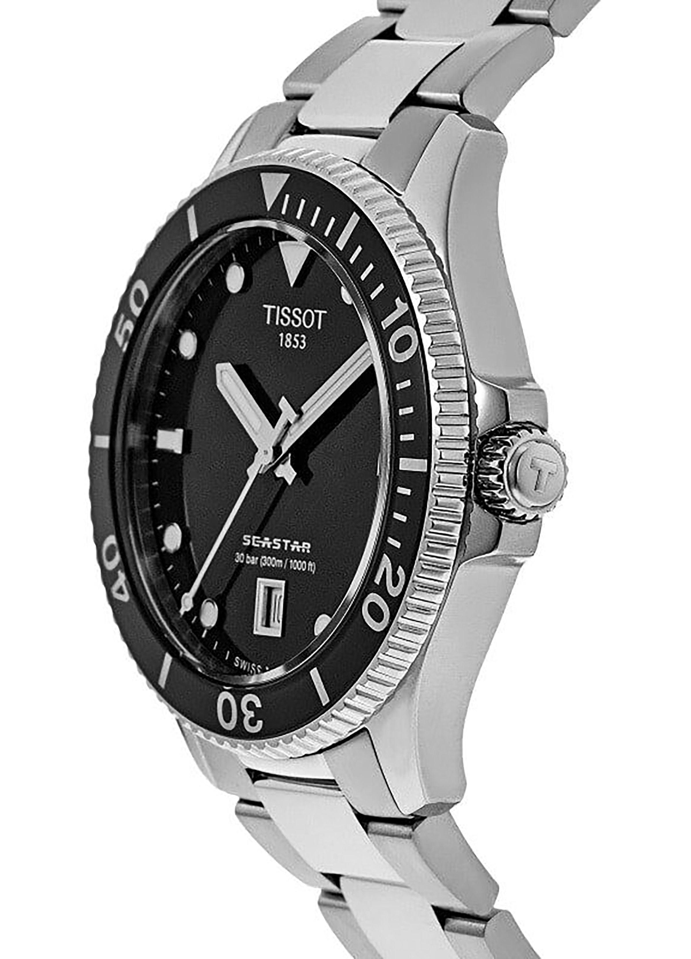Tissot T-Sport Seastar 1000 Stainless Steel Black Dial Quartz Diver's T120.210.11.051.00 300M Unisex Watch