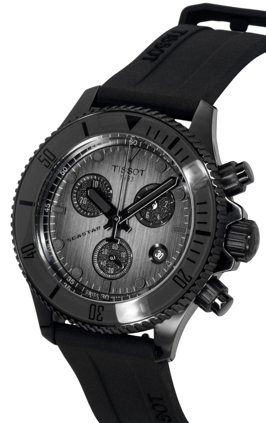 Tissot SeaStar 1000 Chronograph Synthetic Strap Black Dial Quartz Diver's T120.217.37.061.00 300M Men's Watch