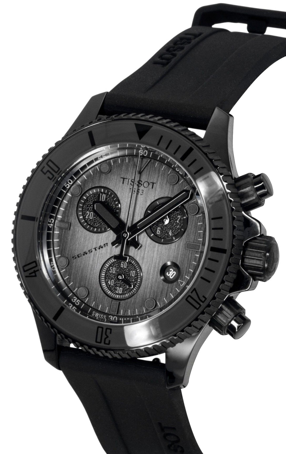 Tissot SeaStar 1000 Chronograph Synthetic Strap Black Dial Quartz Diver's T120.217.37.061.00 300M Men's Watch