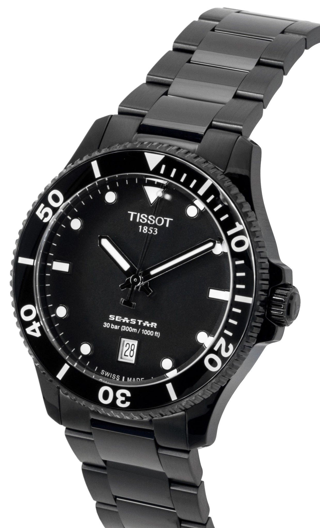 Tissot SeaStar 1000 Stainless Steel Black Dial Quartz Diver's T120.410.33.051.00 300M Men's Watch
