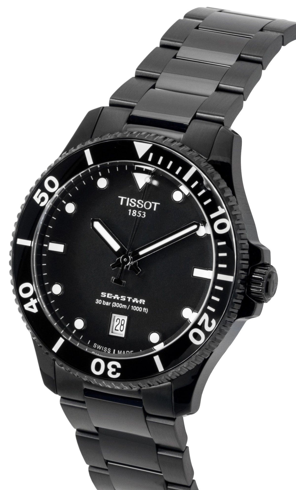 Tissot SeaStar 1000 Stainless Steel Black Dial Quartz Diver's T120.410.33.051.00 300M Men's Watch
