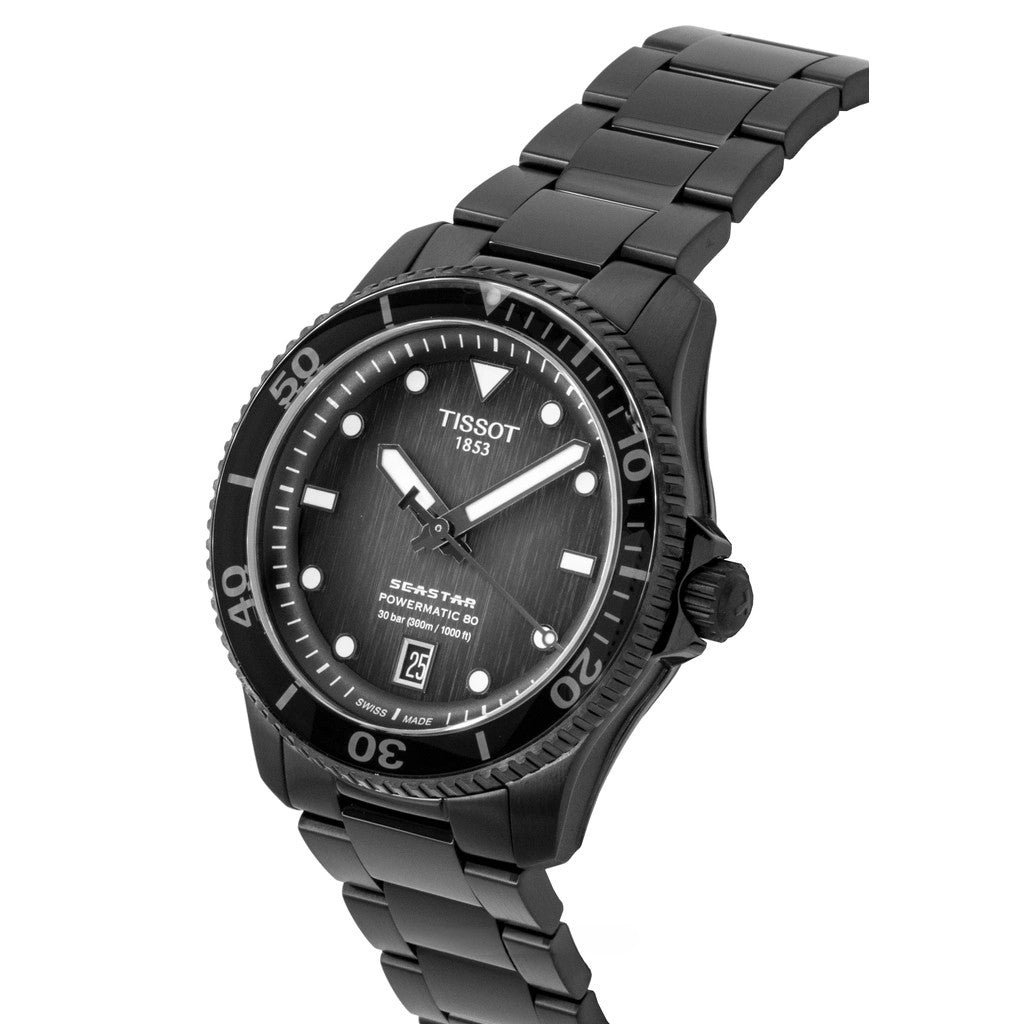 Tissot Seastar 1000 Stainless Steel Grey And Black Dial Automatic Diver's T120.807.33.051.00 300M Men's Watch