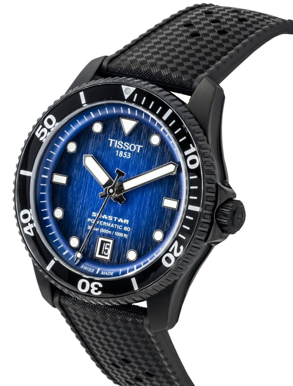 Tissot Seastar 1000 Synthetic Strap Blue Dial Automatic Diver's T120.807.37.041.00 300M Men's Watch