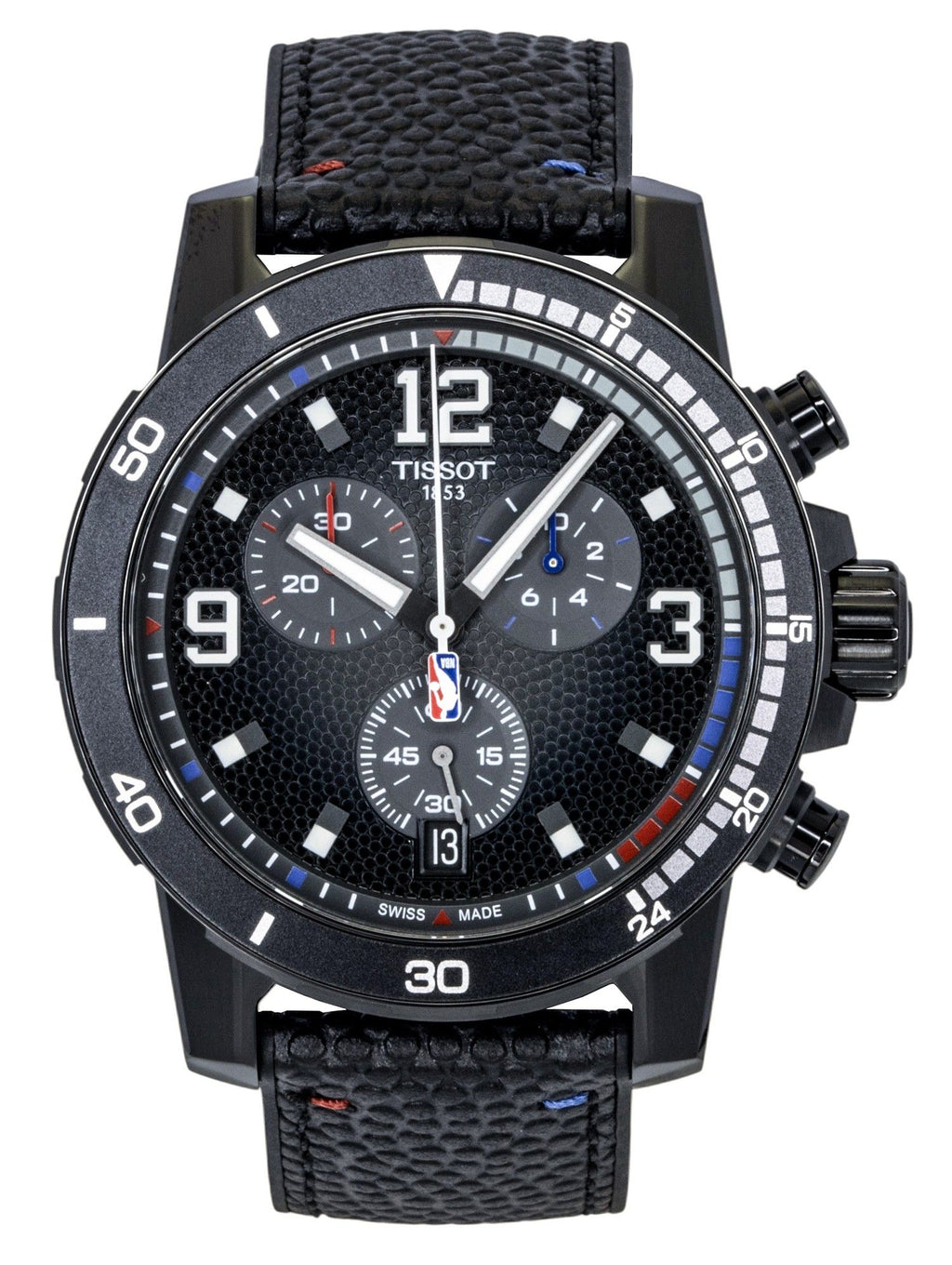 Tissot Supersport NBA Special Edition Chronograph Leather Strap Black Dial Quartz T125.617.37.067.00 100M Men's Watch