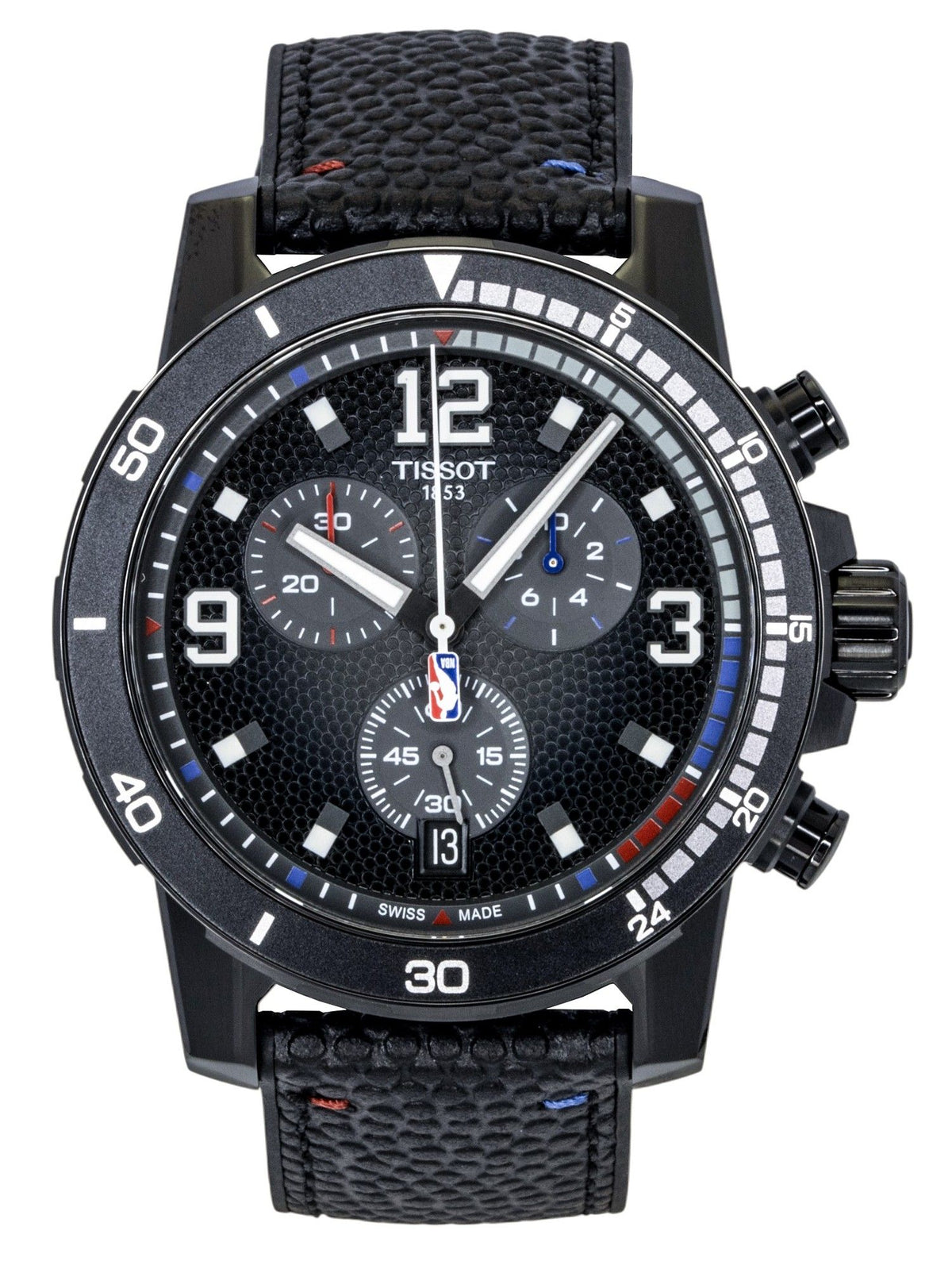 Tissot Supersport NBA Special Edition Chronograph Leather Strap Black Dial Quartz T125.617.37.067.00 100M Men's Watch