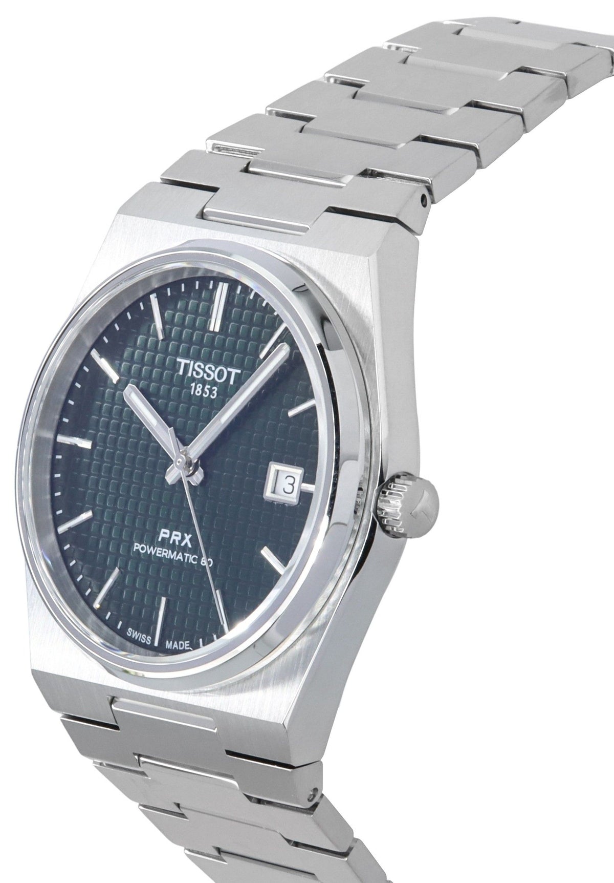 Tissot T-Classic PRX Powermatic 80 Stainless Steel Green Dial Automatic T137.407.11.091.00 100M Men's Watch