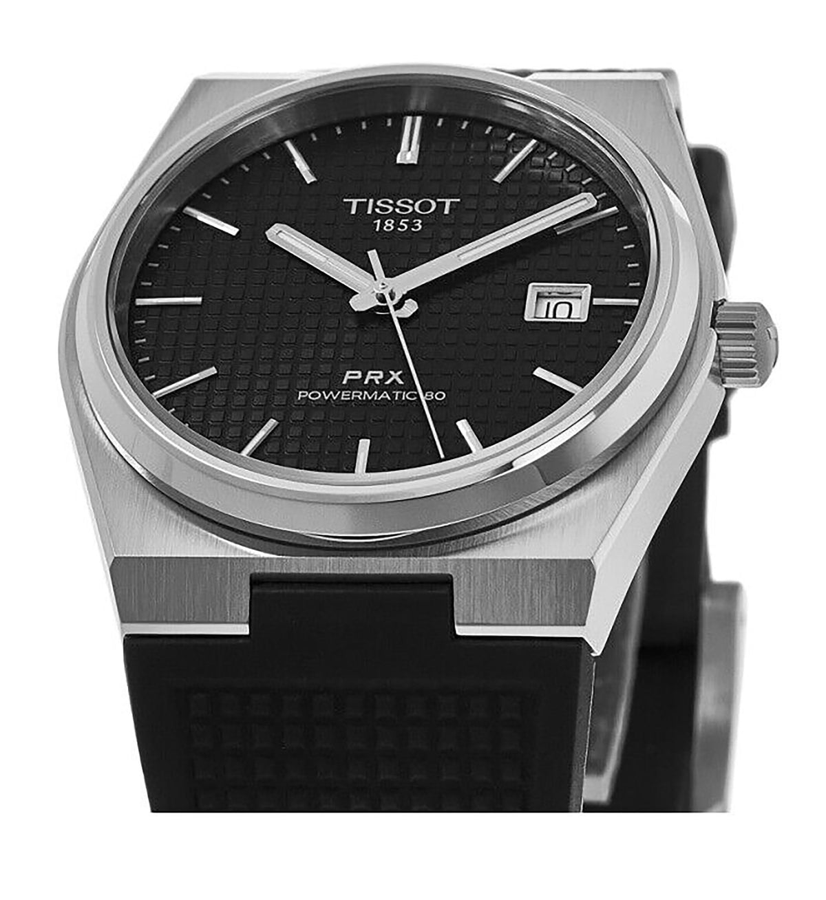 Tissot T-Classic PRX Powermatic 80 Rubber Strap Black Dial Automatic T137.407.17.051.00 100M Men's Watch