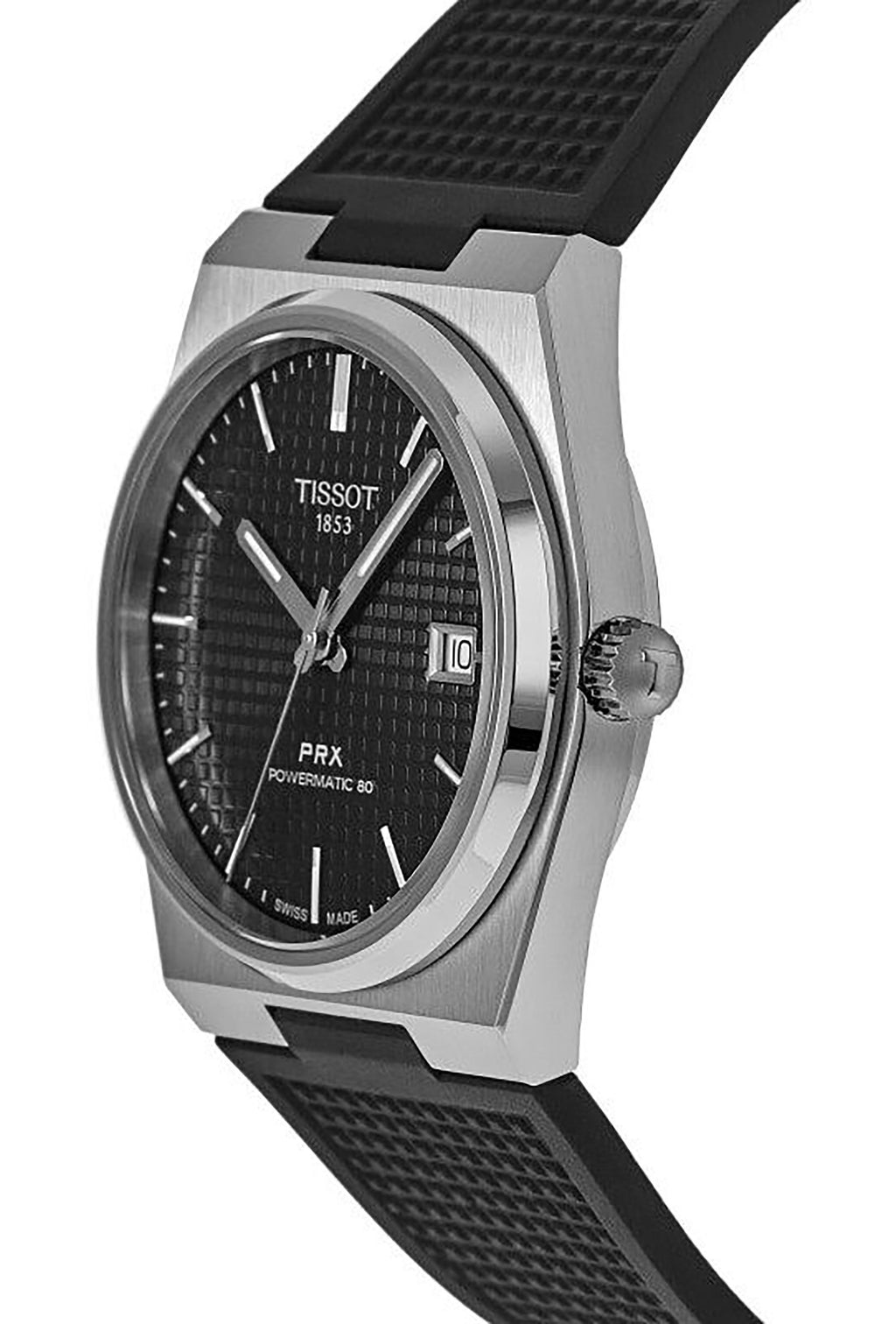 Tissot T-Classic PRX Powermatic 80 Rubber Strap Black Dial Automatic T137.407.17.051.00 100M Men's Watch