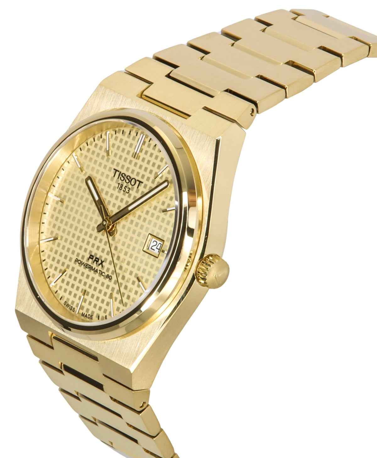 Tissot PRX Powermatic 80 Gold Tone Stainless Steel Champagne Dial Automatic T137.407.33.021.00 100M Men's Watch