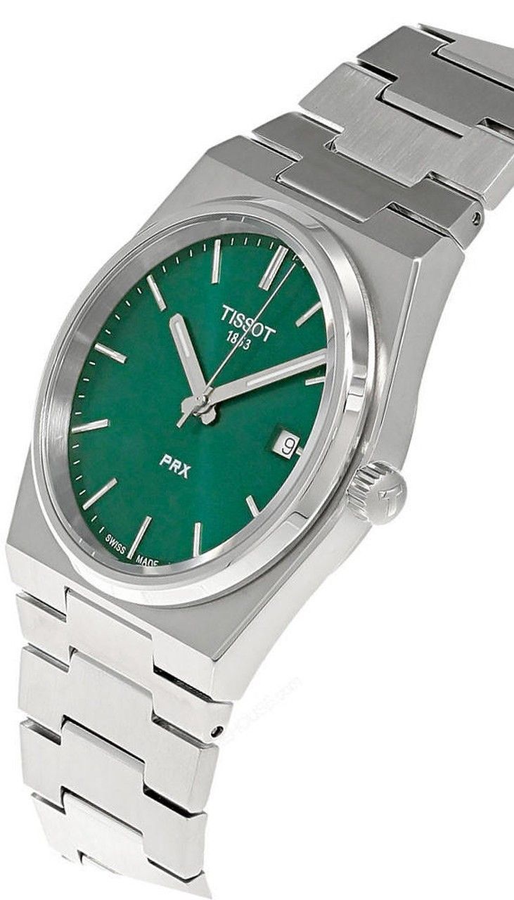 Tissot T-Classic PRX Stainless Steel Green Dial Quartz T137.410.11.091.00 100M Men's Watch