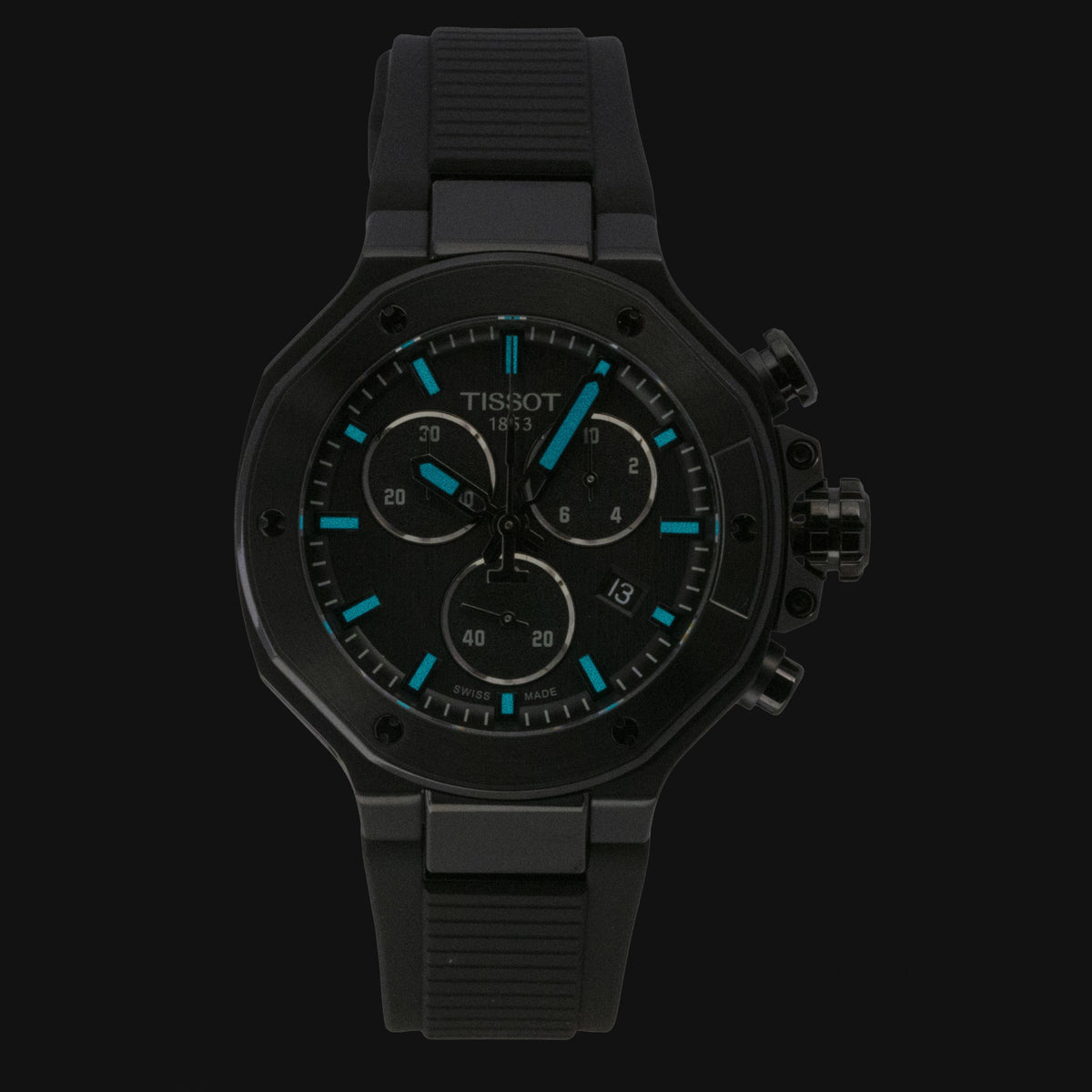 Tissot T-Race Chronograph Silicone Strap Black Dial Quartz T141.817.37.051.00 100M Men's Watch