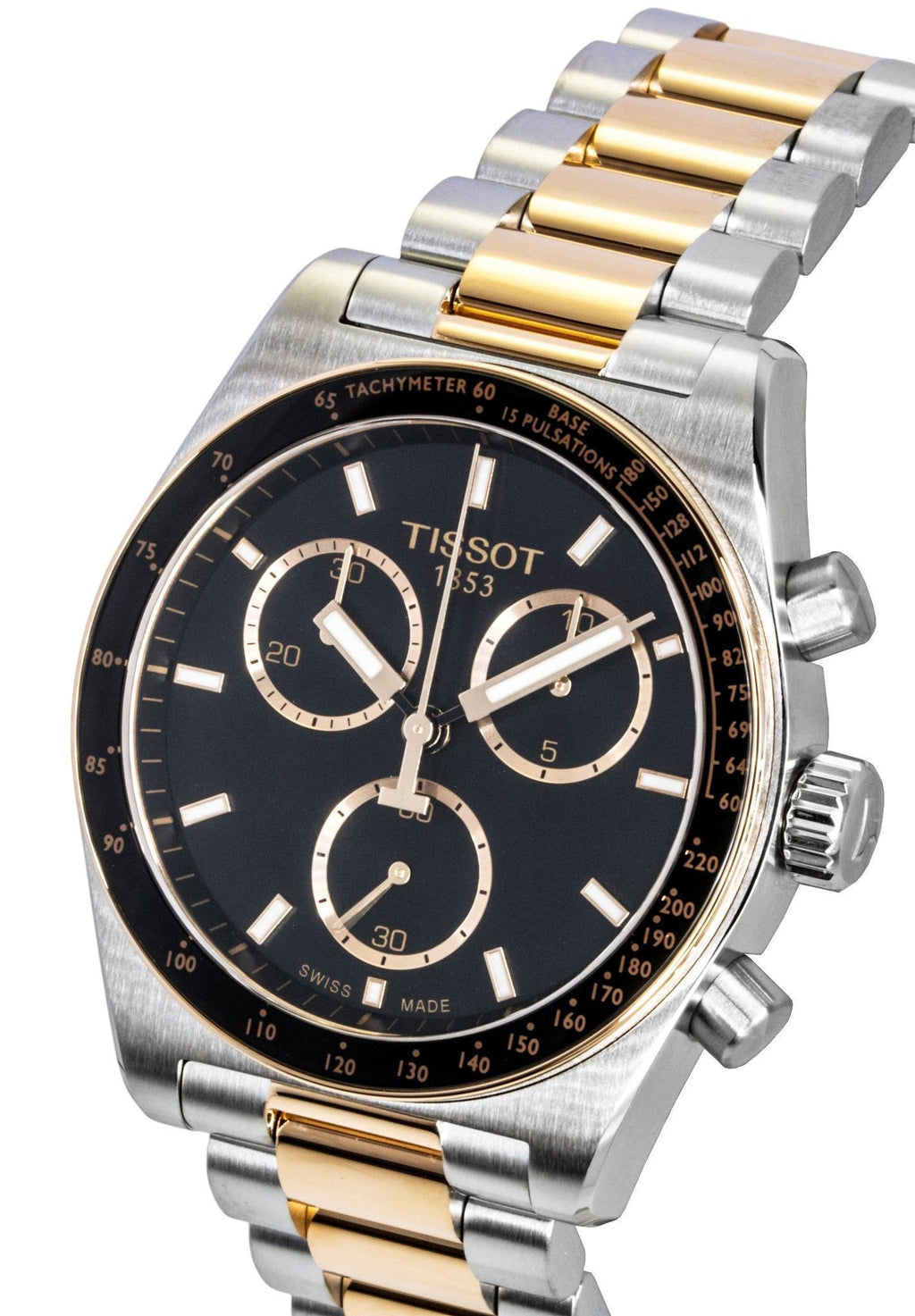 Tissot PR516 Chronograph Two Tone Stainless Steel Black Dial Quartz T149.417.22.051.01 100M Men's Watch