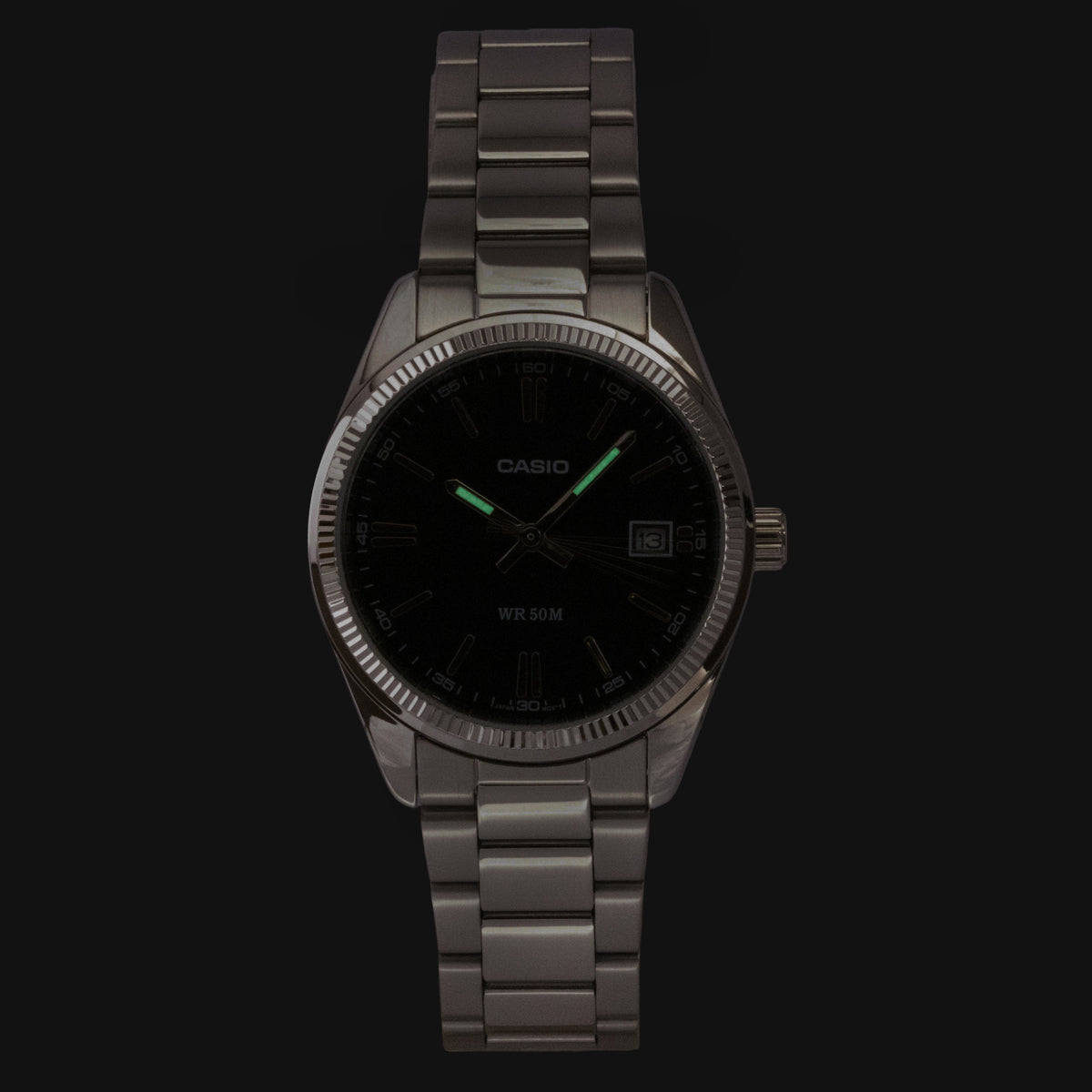 Casio Analog Stainless Steel Black Dial Quartz UTP-1302PD-1AV Unisex Watch